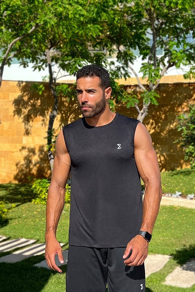 SIGMA FIT Black Sleeveless Nimble Tee - Image 1